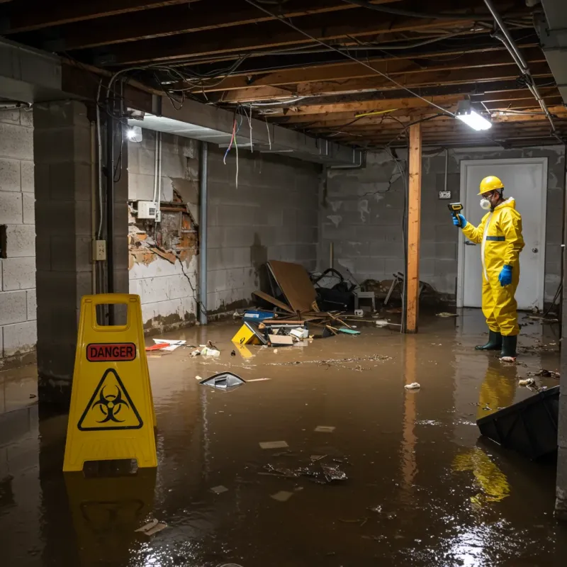 Flooded Basement Electrical Hazard in Belmont, NC Property